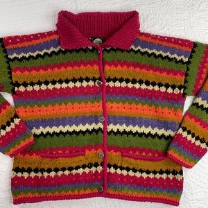 Vintage Colorful Knit Cardigan